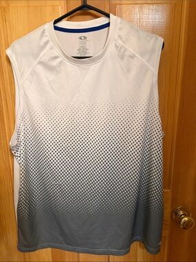 Athletic Works White to Gray Gradient Sleeveless Men's Tank